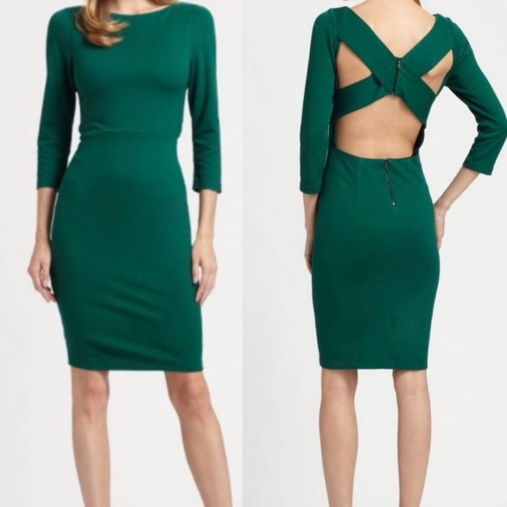 Alice + Olivia Green Reid Cross Back Dress